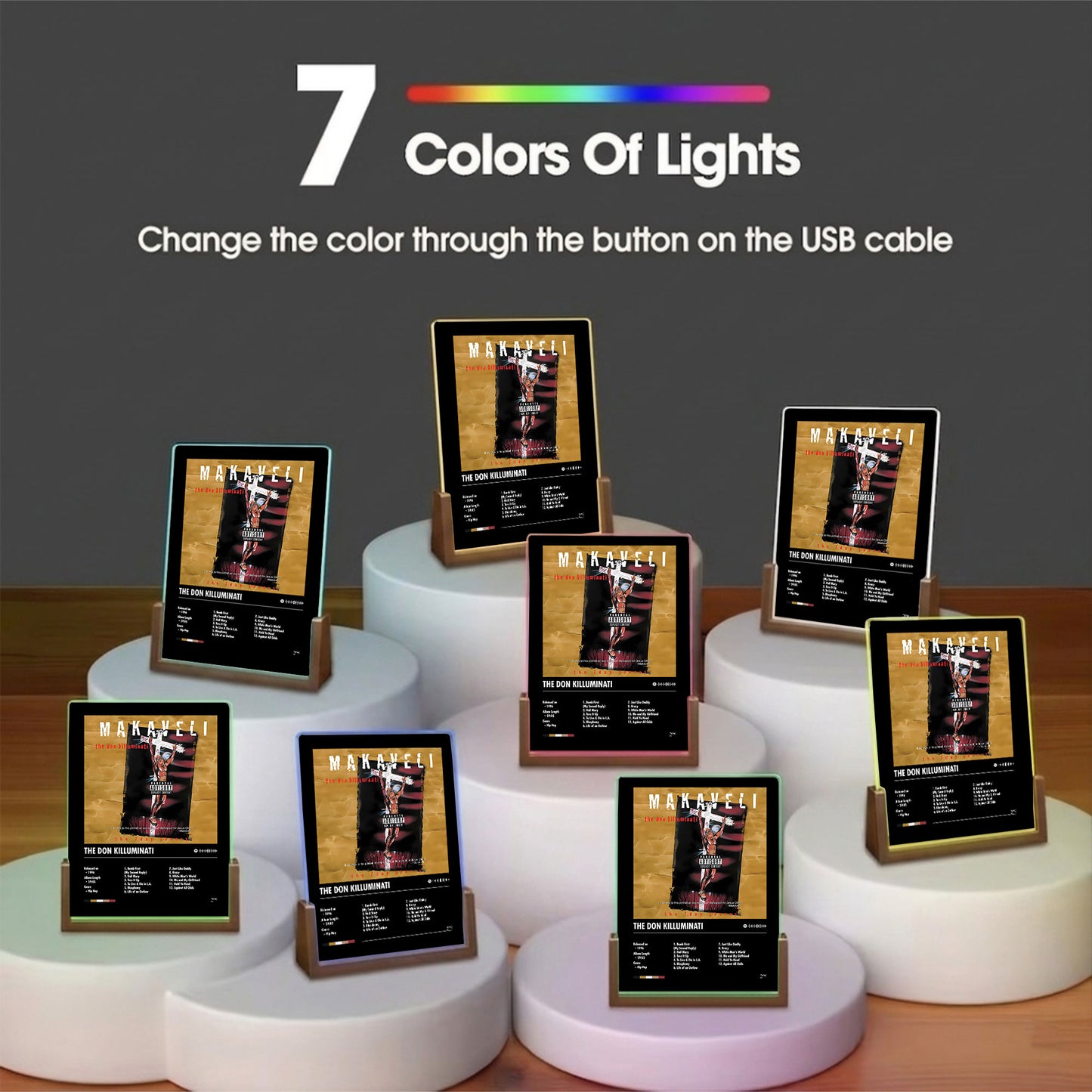 2Pac "Makaveli" Album Decor Acrylic LED Frame