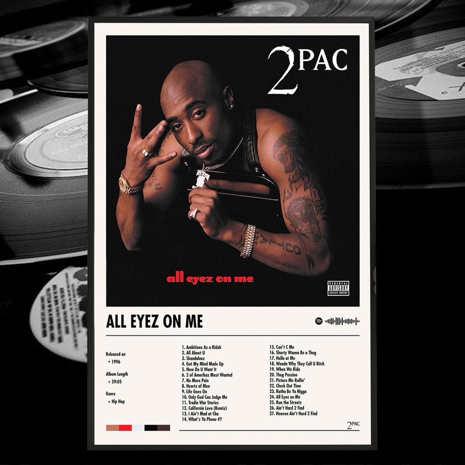 HIP-HOP ALBUM POSTERS (WHITE)