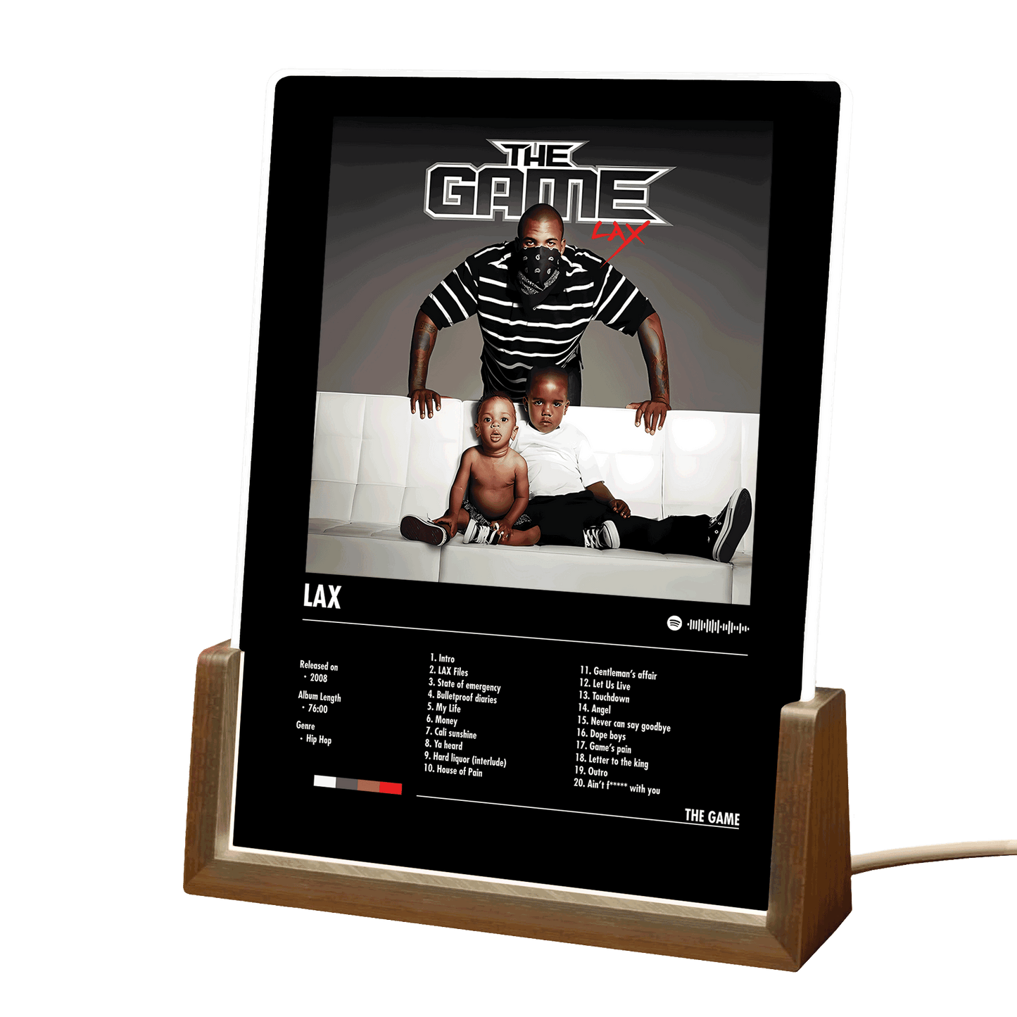 The Game "LAX" Album Decor Acrylic LED Frame