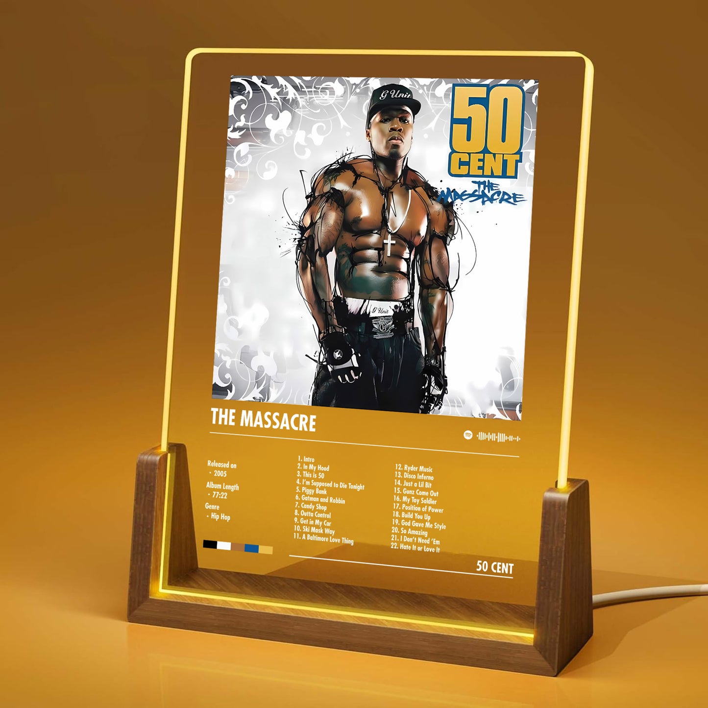 50 Cent "The Massacre" Album Decor Acrylic LED Frame