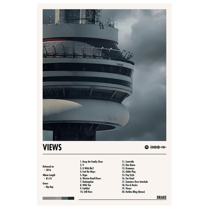 Drake "Views" Album Decor Poster (Digital Download)