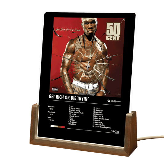 50 Cent "Get Rich or Die Tryin" Album Decor Acrylic LED Frame