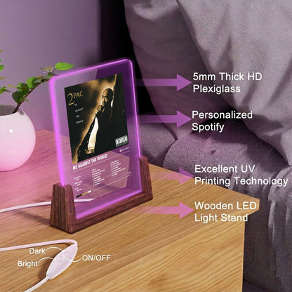 2Pac "Me Against The World" Album Decor Acrylic LED Frame