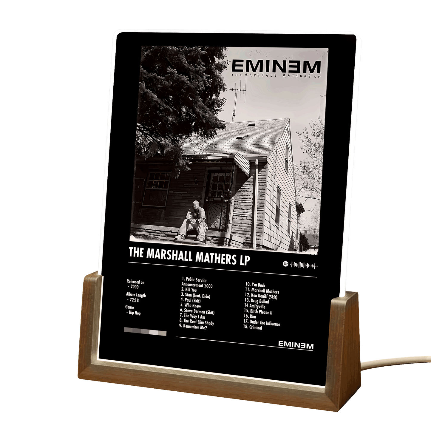 Eminem "The Marshall Mathers LP" Album Decor Acrylic LED Frame