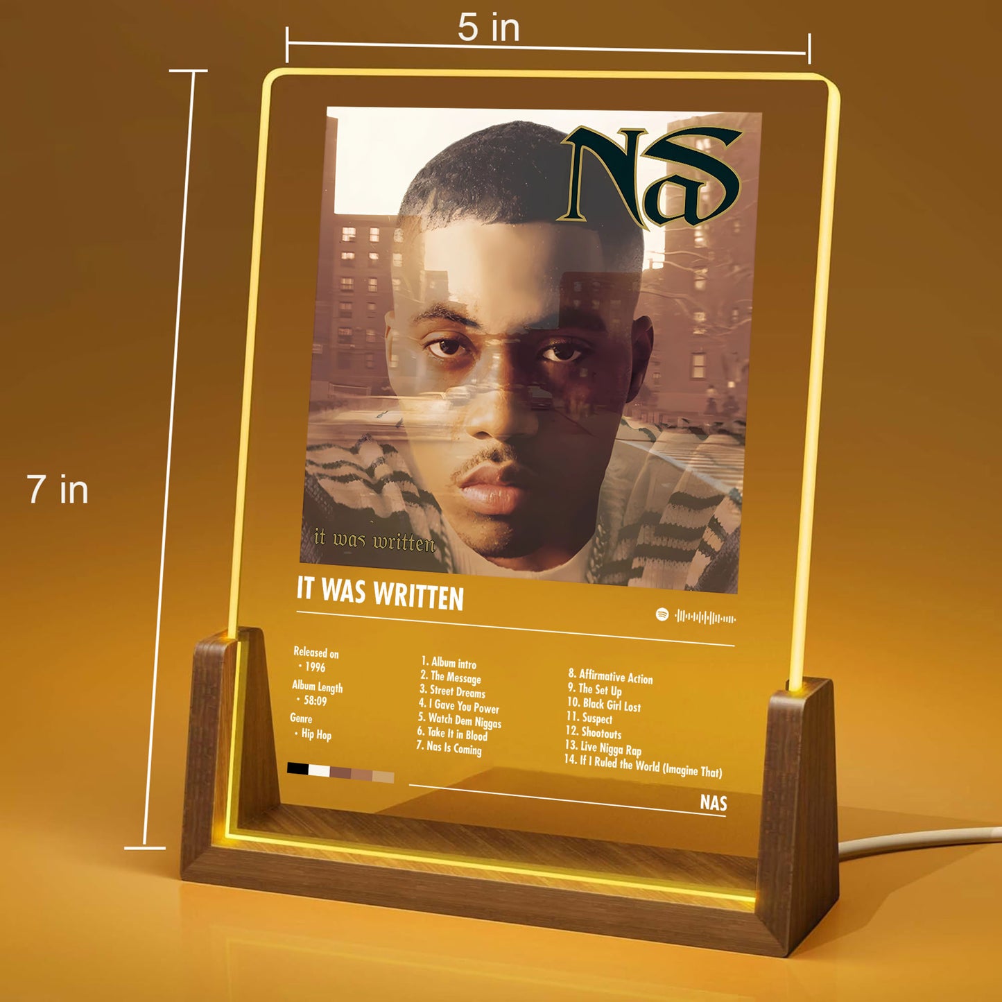 Nas "It Was Written" Album Decor Acrylic LED Frame