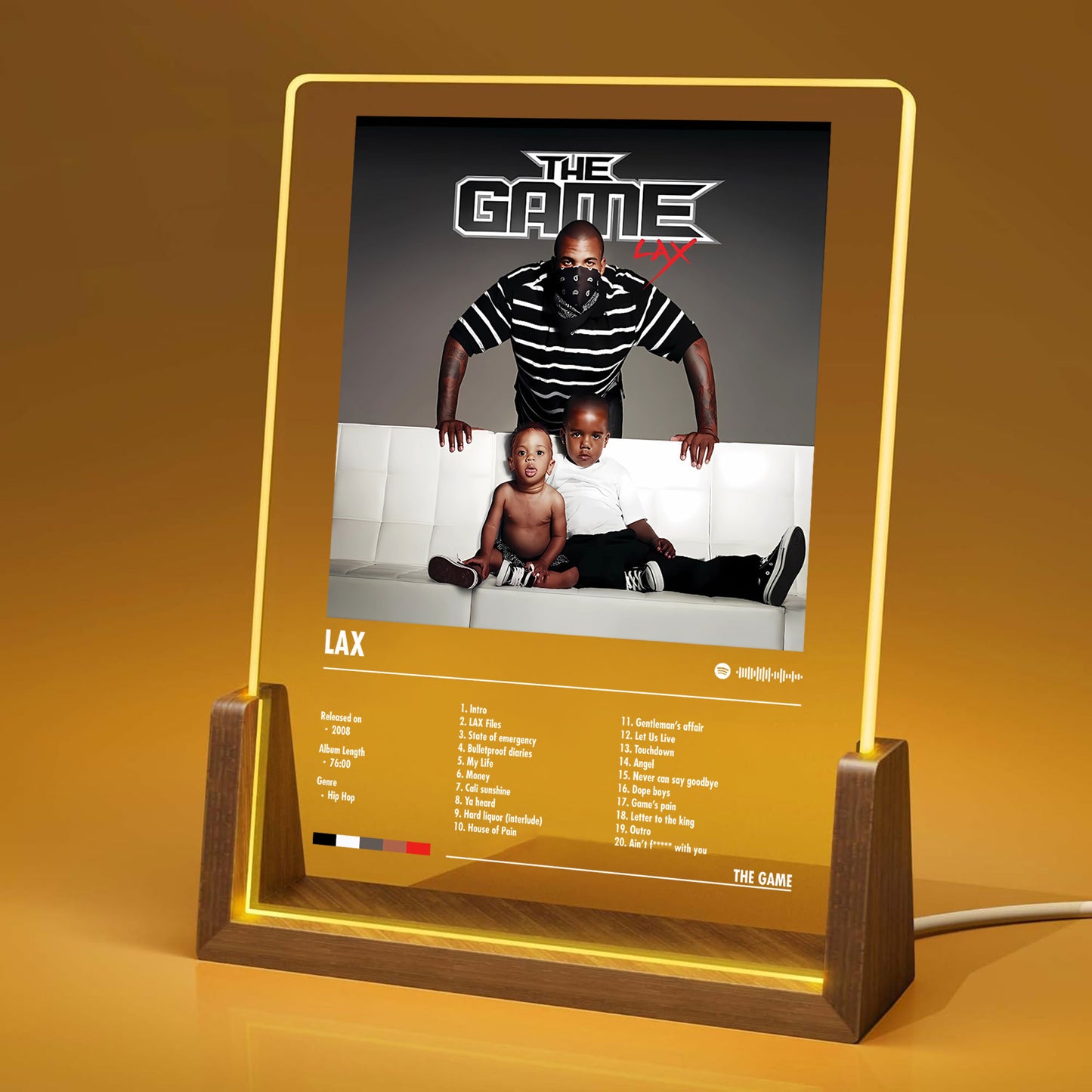 The Game "LAX" Album Decor Acrylic LED Frame