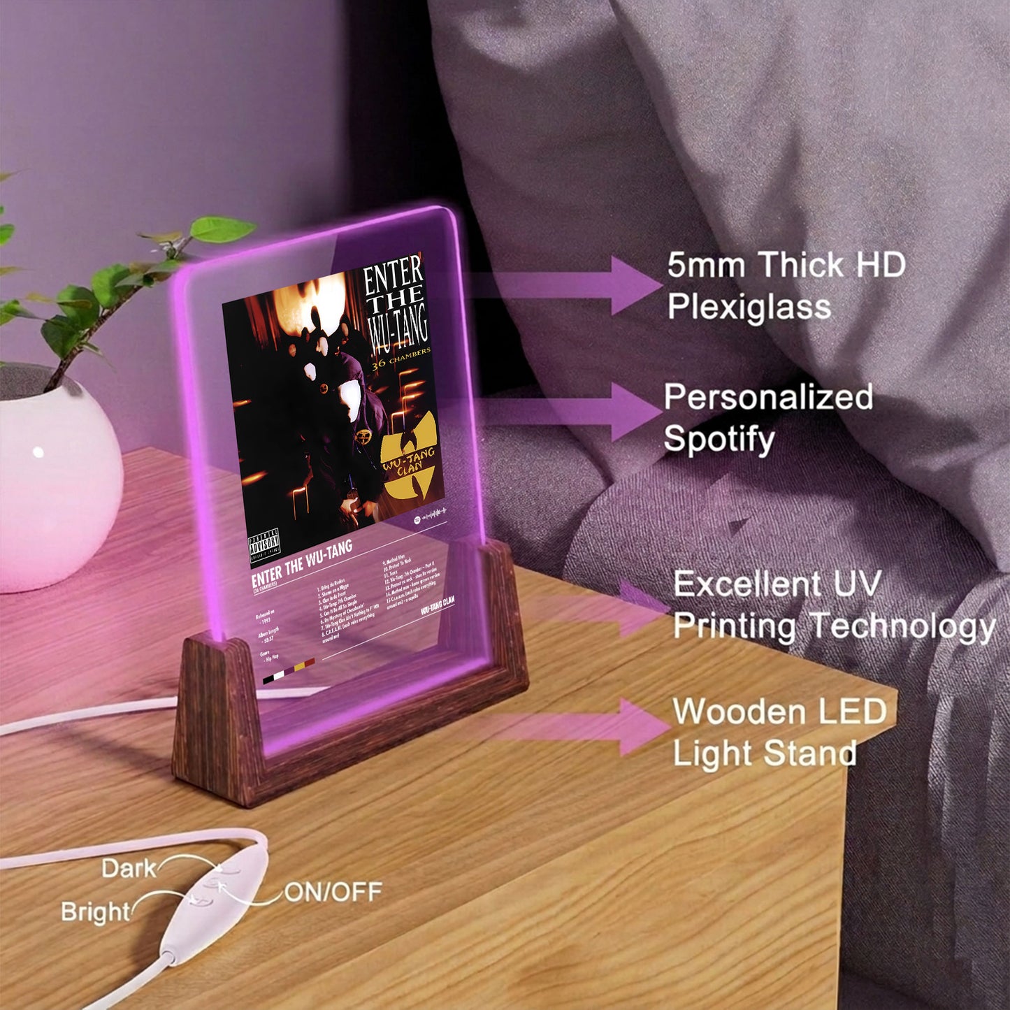 Wu-Tang Clan Album Decor Acrylic LED Frame