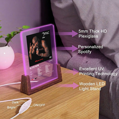 2Pac "All Eyez On Me" Album Decor Acrylic LED Frame