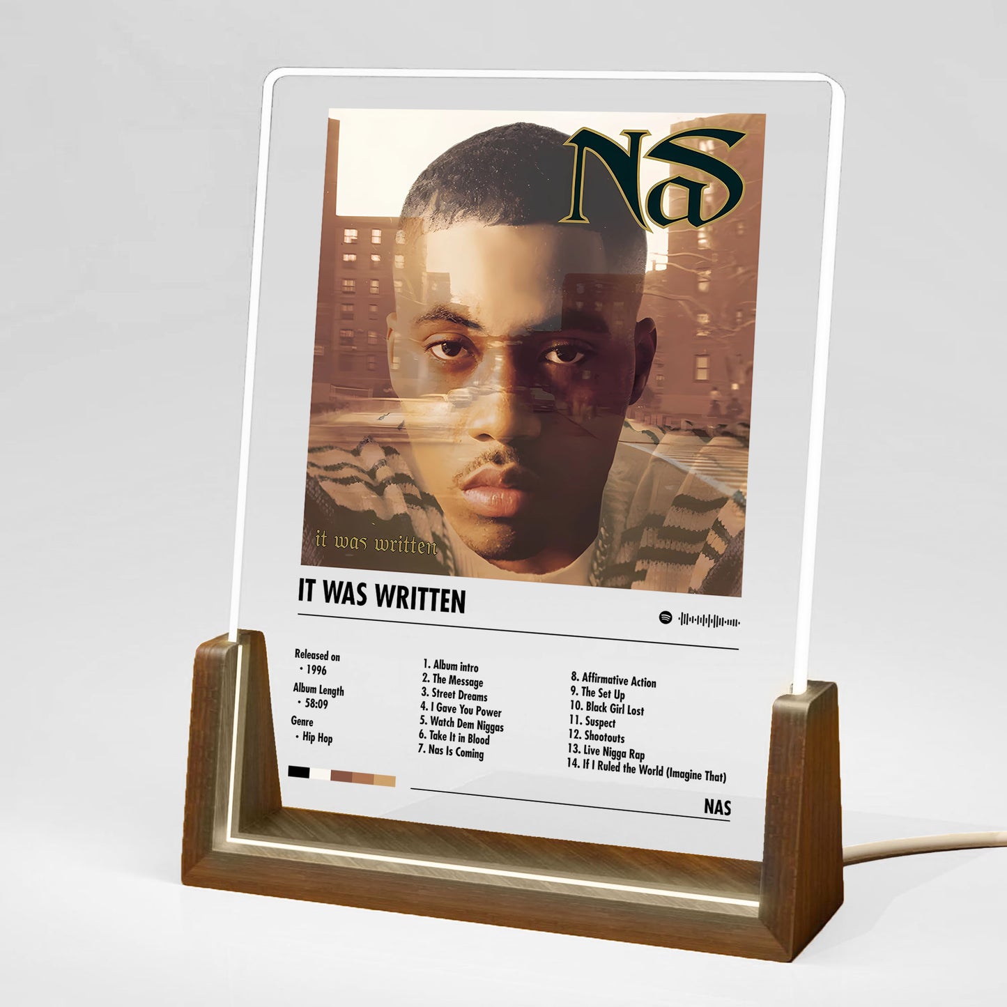 Nas "It Was Written" Album Decor Acrylic LED Frame