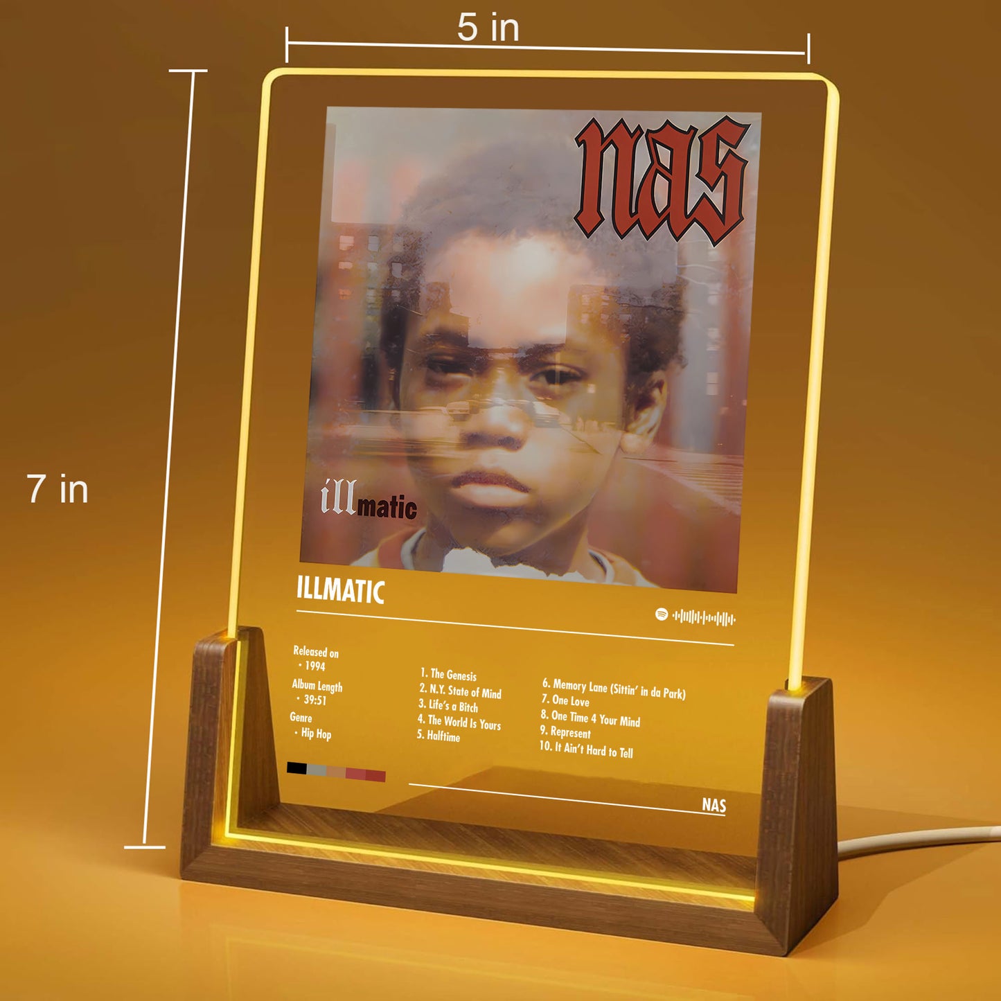 Nas "Illmatic" Album Decor Acrylic LED Frame