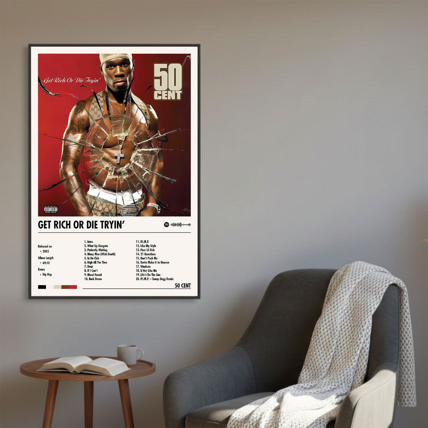 50 Cent "Get Rich or Die Tryin" Album Decor Poster (Digital Download)|