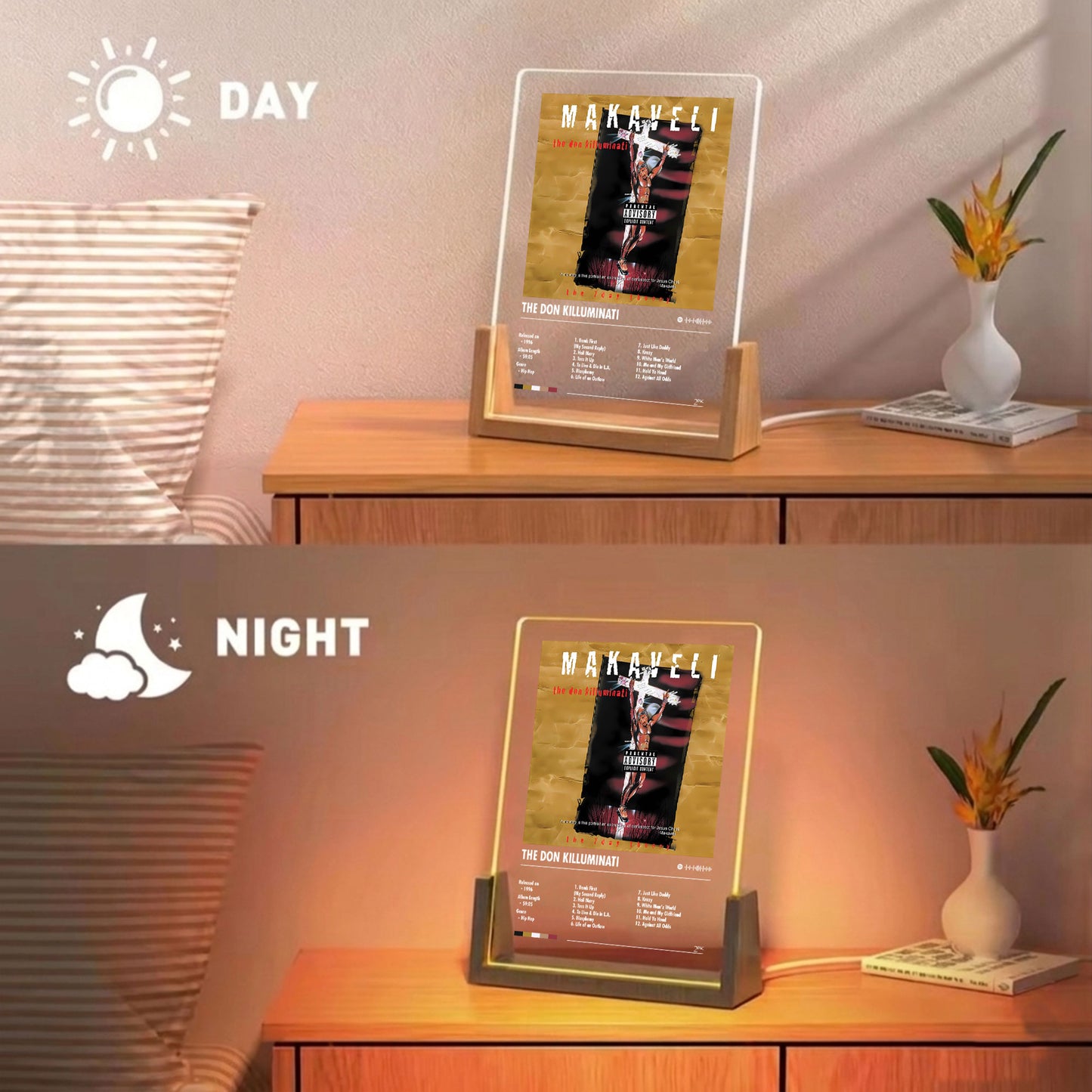 2Pac Makaveli Album Decor Acrylic LED Frame