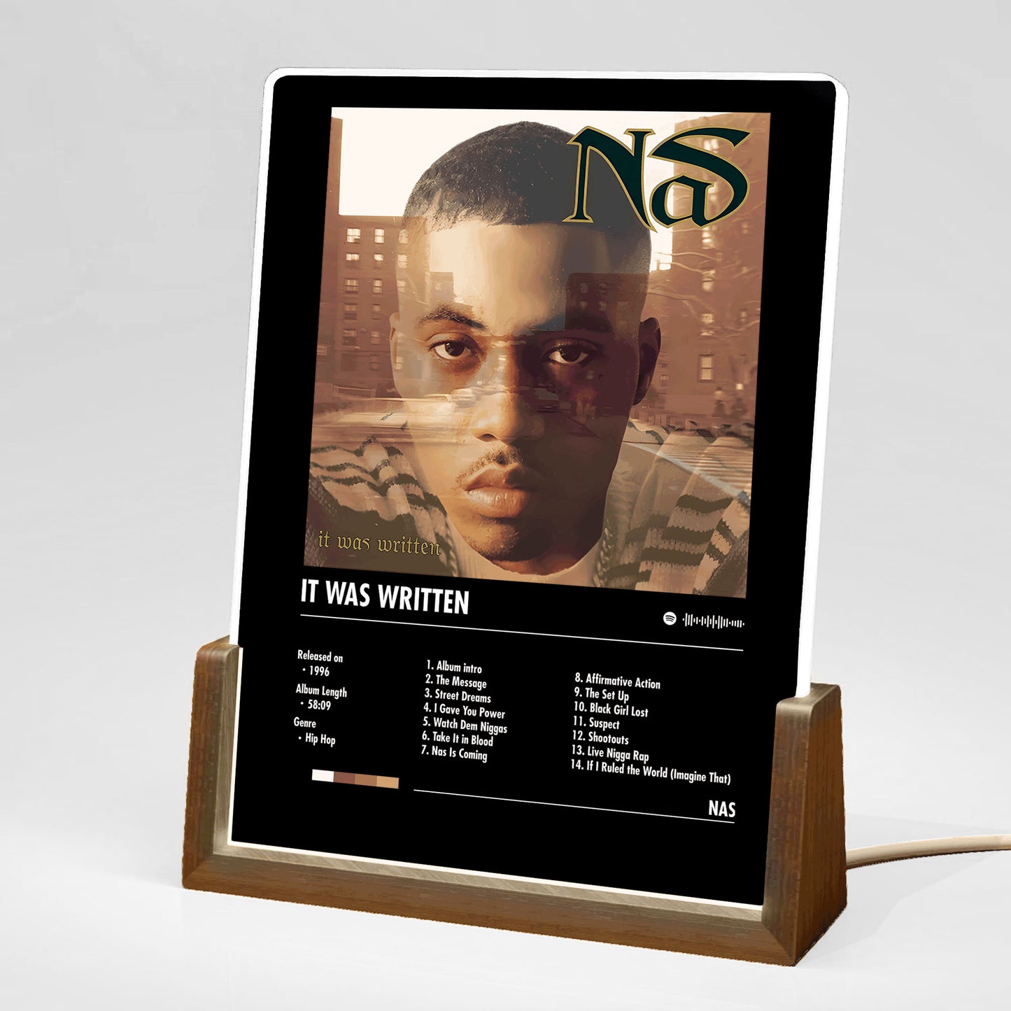 Nas "It Was Written" Album Decor Acrylic LED Frame