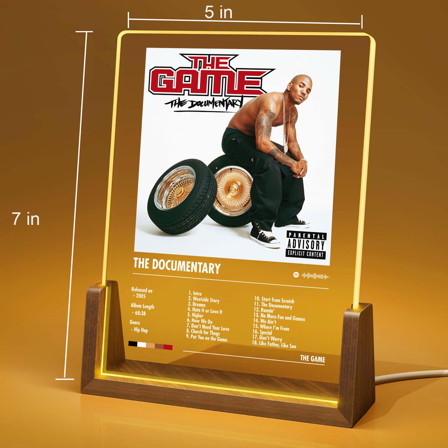 The Game "The Documentary" Album Decor Acrylic LED Frame