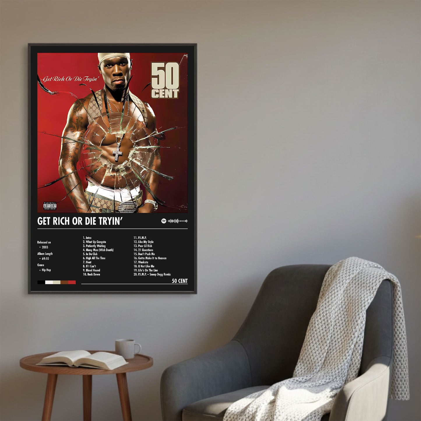 50 Cent "Get Rich or Die Tryin" Album Decor Poster (Digital Download)