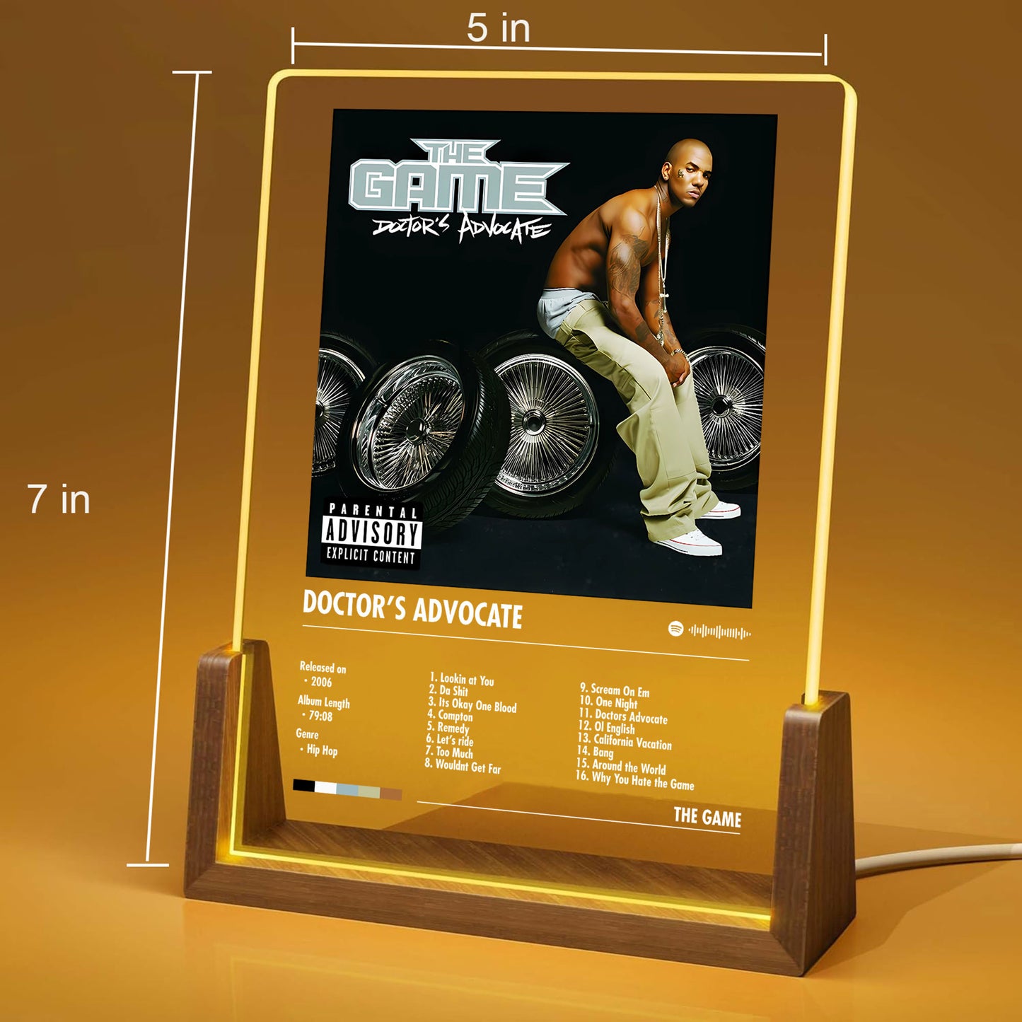 The Game "Doctor's Advocate" Album Decor Acrylic LED Frame