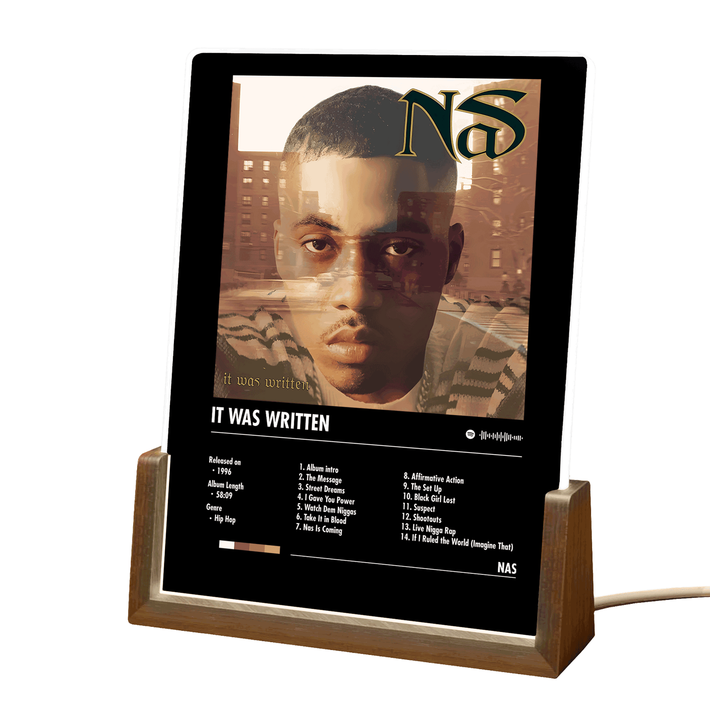 Nas "It Was Written" Album Decor Acrylic LED Frame