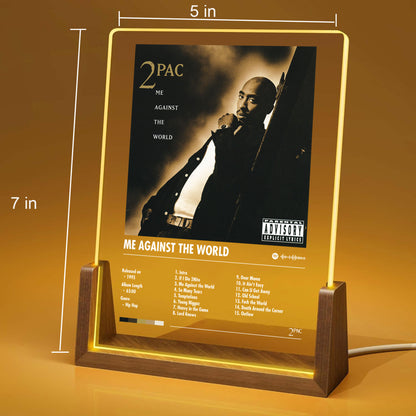 2Pac "Me Against The World" Album Decor Acrylic LED Frame
