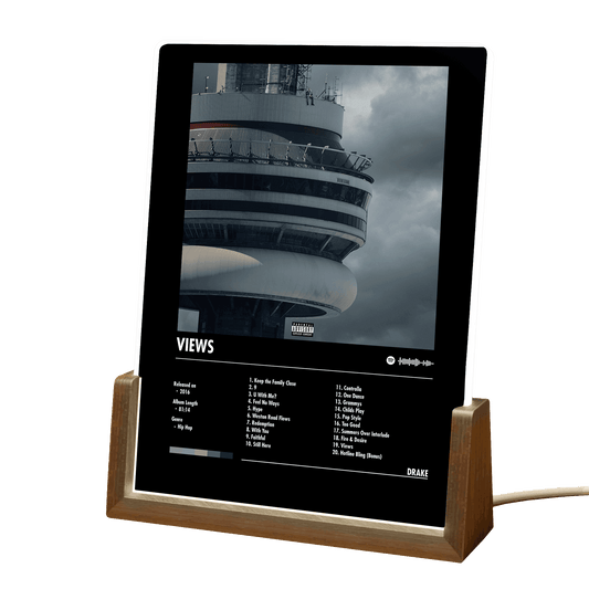 Drake "Views" Album Decor Acrylic LED Frame