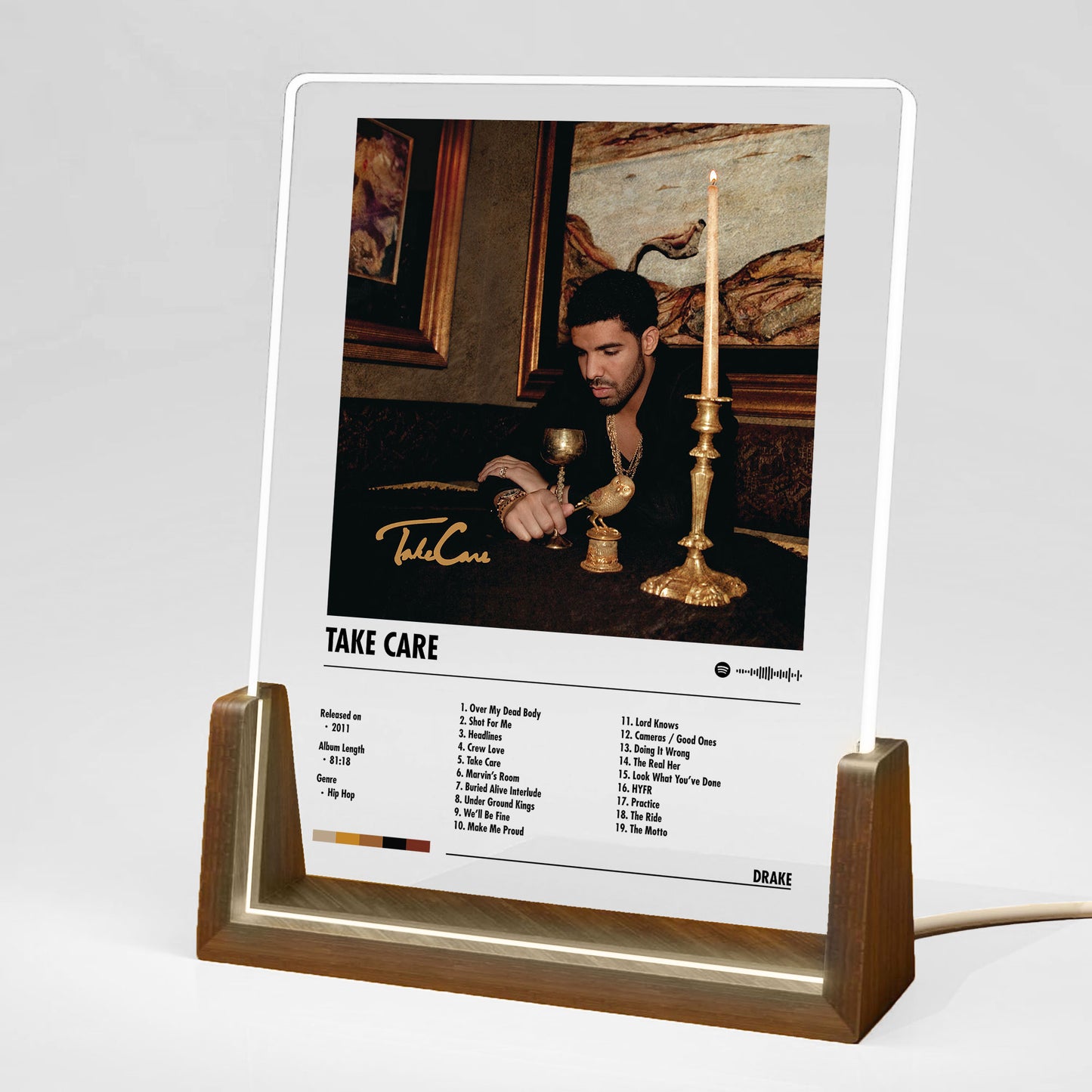 Drake "Take Care" Album Decor Acrylic LED Frame