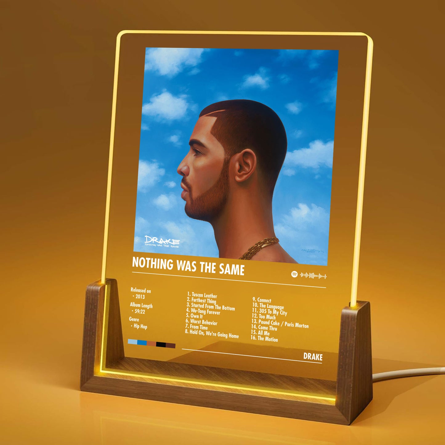 Drake "Nothing Was The Same" Album Decor Acrylic LED Frame