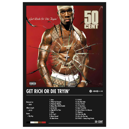 50 Cent "Get Rich or Die Tryin" Album Decor Poster (Digital Download)