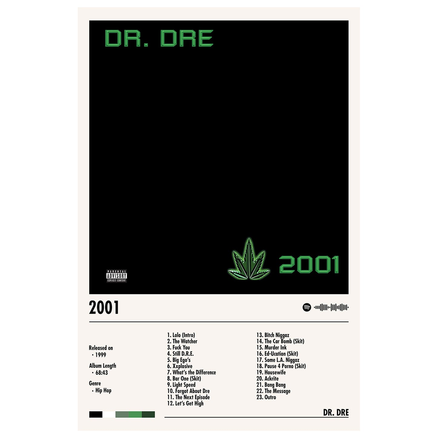Dr. Dre "2001" Album Decor Poster (Digital Download)