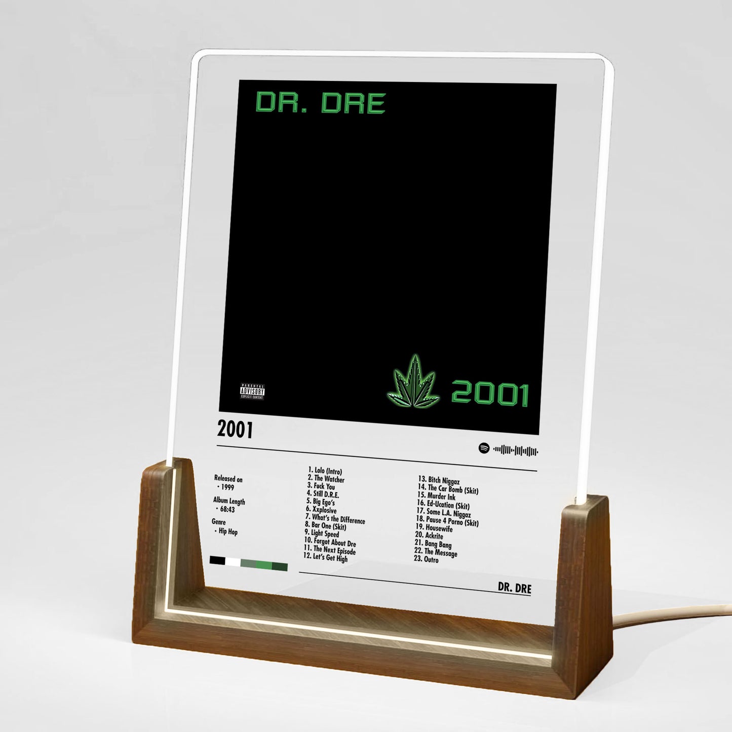 Dr. Dre "2001" Album Decor Acrylic LED Frame