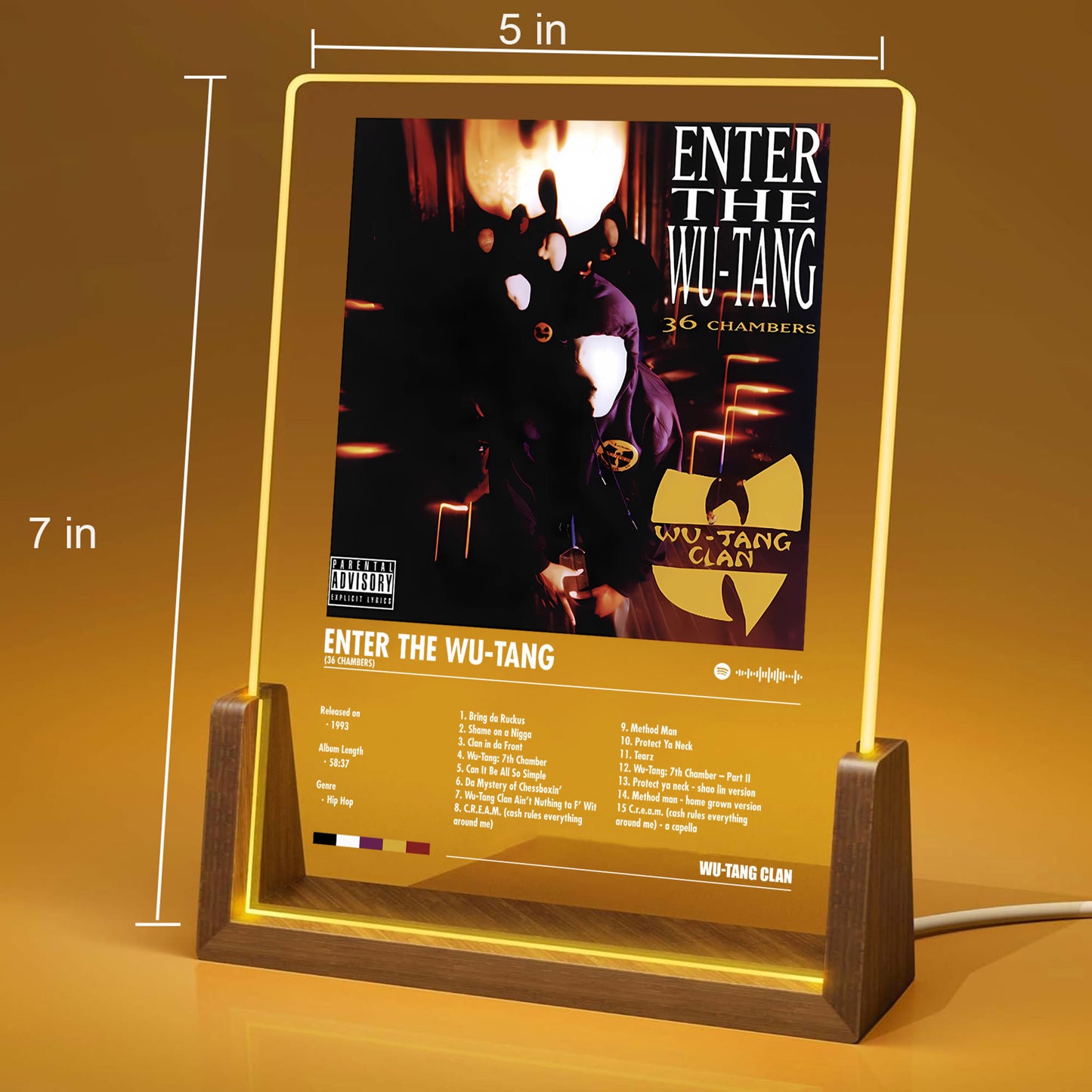 Wu-Tang Clan Album Decor Acrylic LED Frame