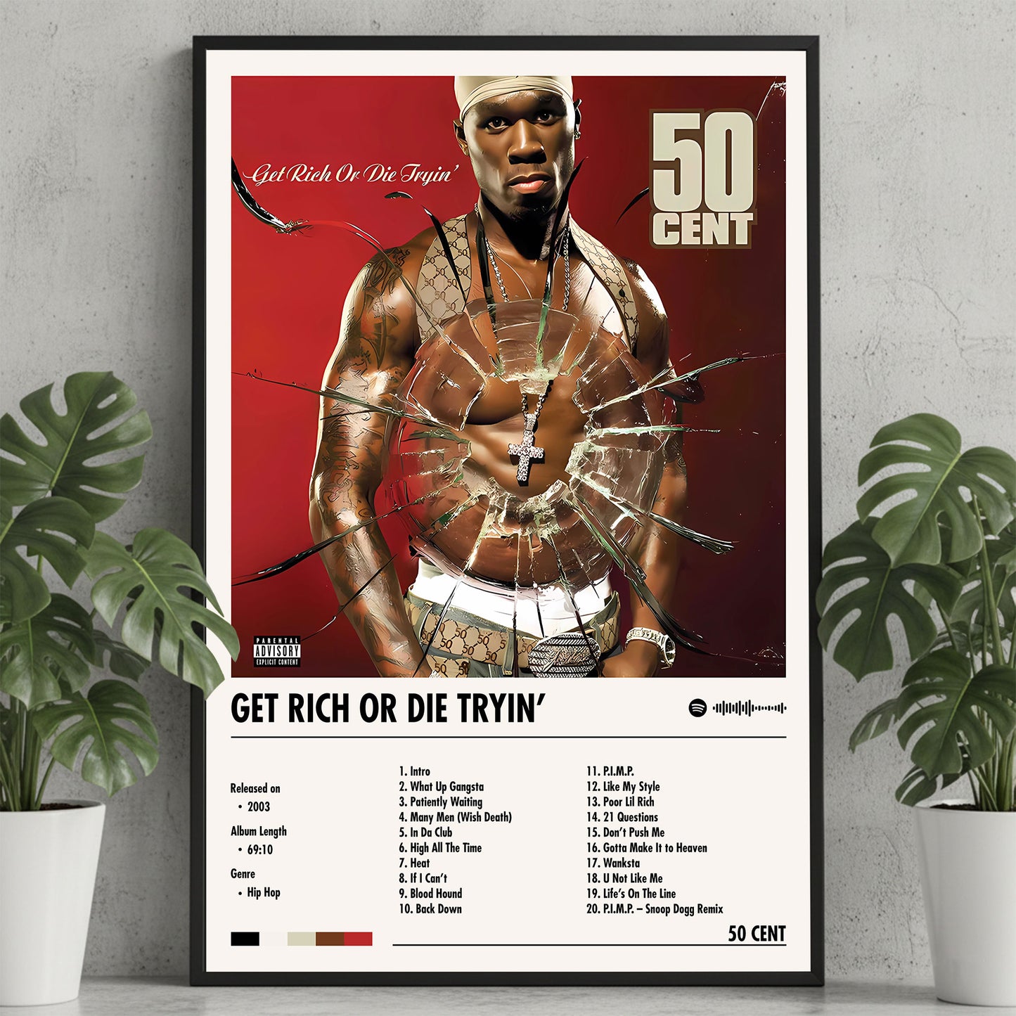 50 Cent "Get Rich or Die Tryin" Album Decor Poster (Digital Download)|