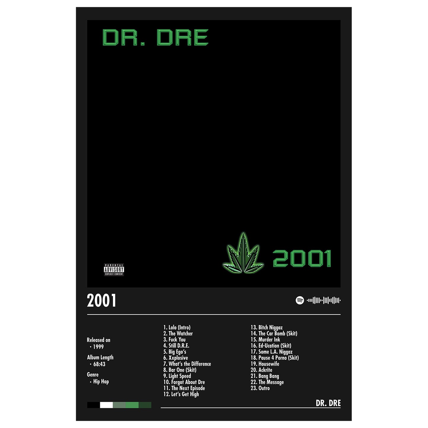 Dr. Dre "2001" Album Decor Poster (Digital Download)