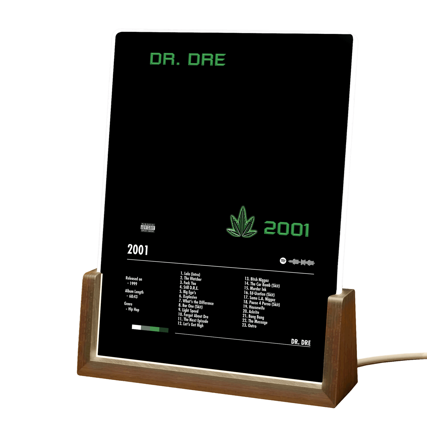 Dr. Dre "2001" Album Decor Acrylic LED Frame