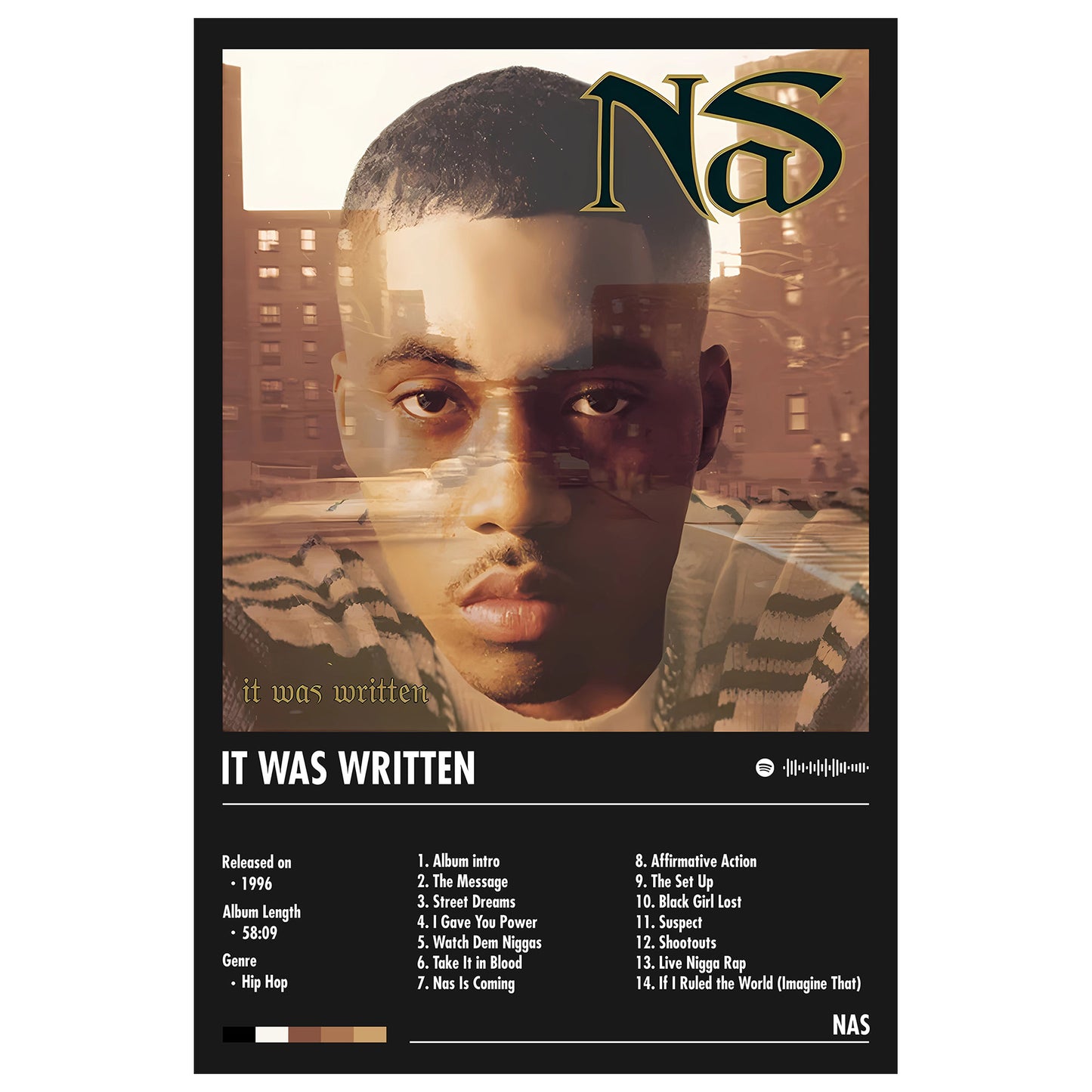 Nas "It Was Written" Album Decor Poster (Digital Download)