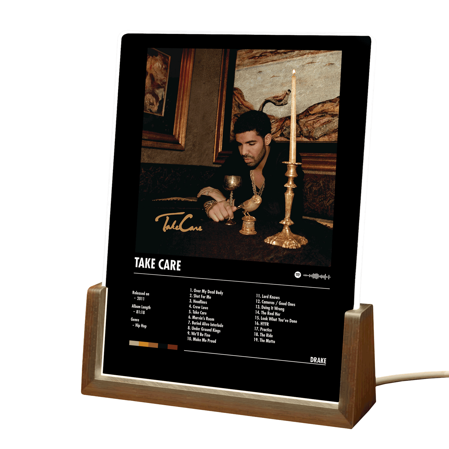 Drake "Take Care" Album Decor Acrylic LED Frame