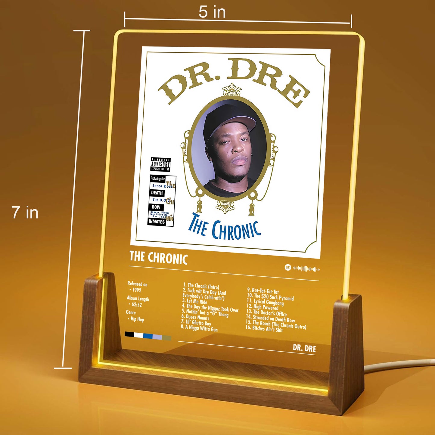 Dr. Dre "The Chronic" Album Decor Acrylic LED Frame