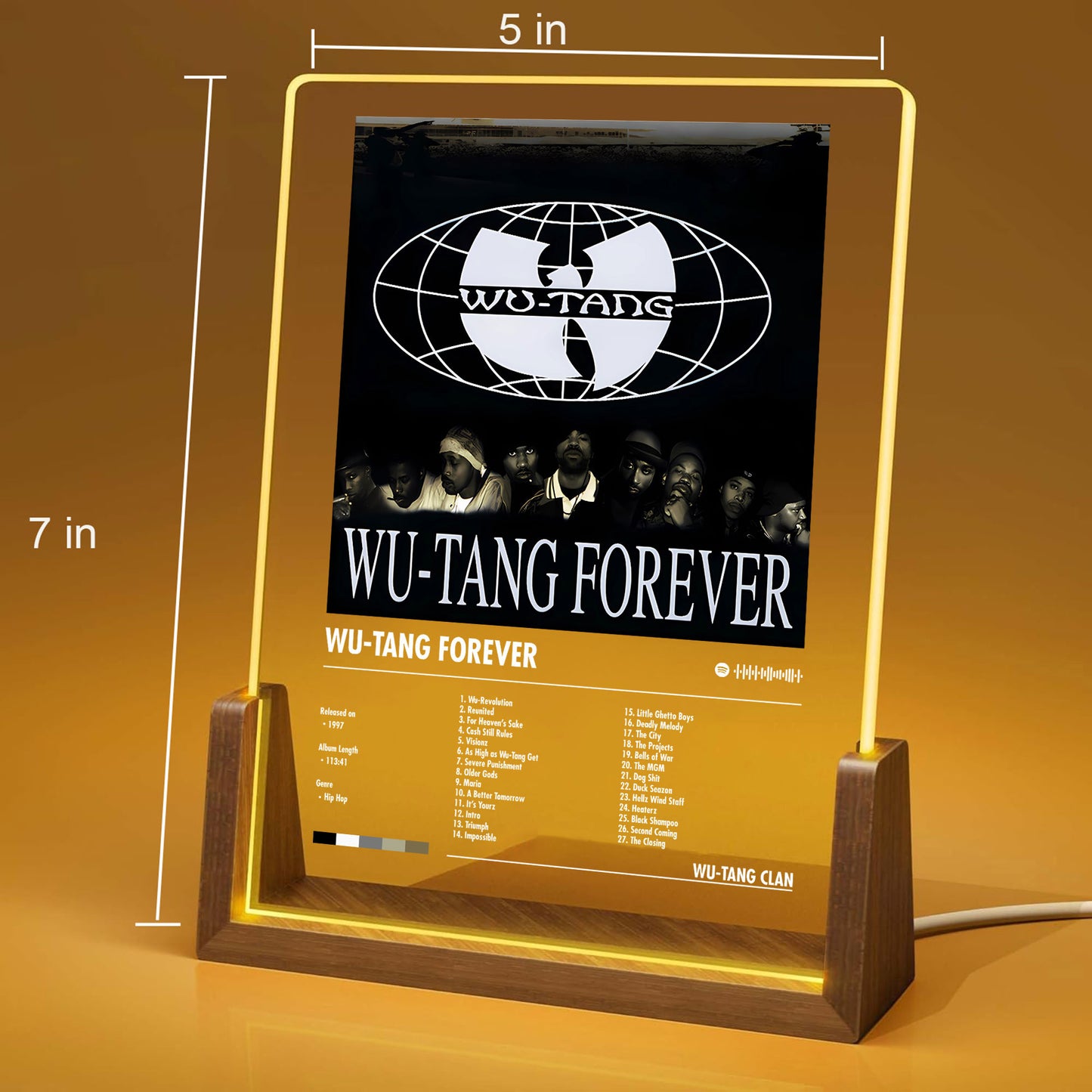 Wu-Tang Clan Album Decor Acrylic LED Frame