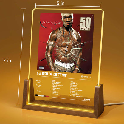 50 Cent "Get Rich or Die Tryin" Album Decor Acrylic LED Frame