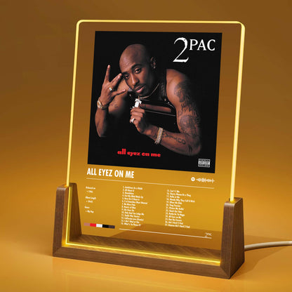 2Pac "All Eyez On Me" Album Decor Acrylic LED Frame
