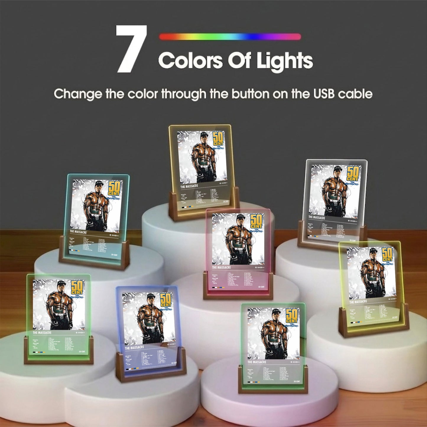 50 Cent "The Massacre" Album Decor Acrylic LED Frame