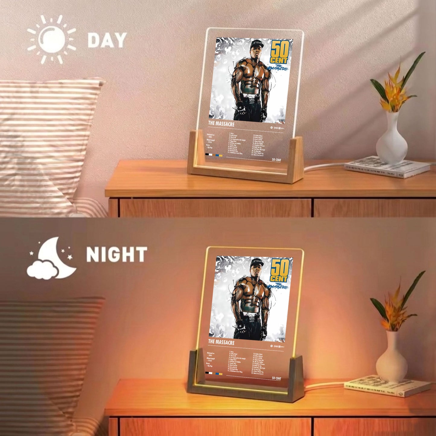 50 Cent "The Massacre" Album Decor Acrylic LED Frame