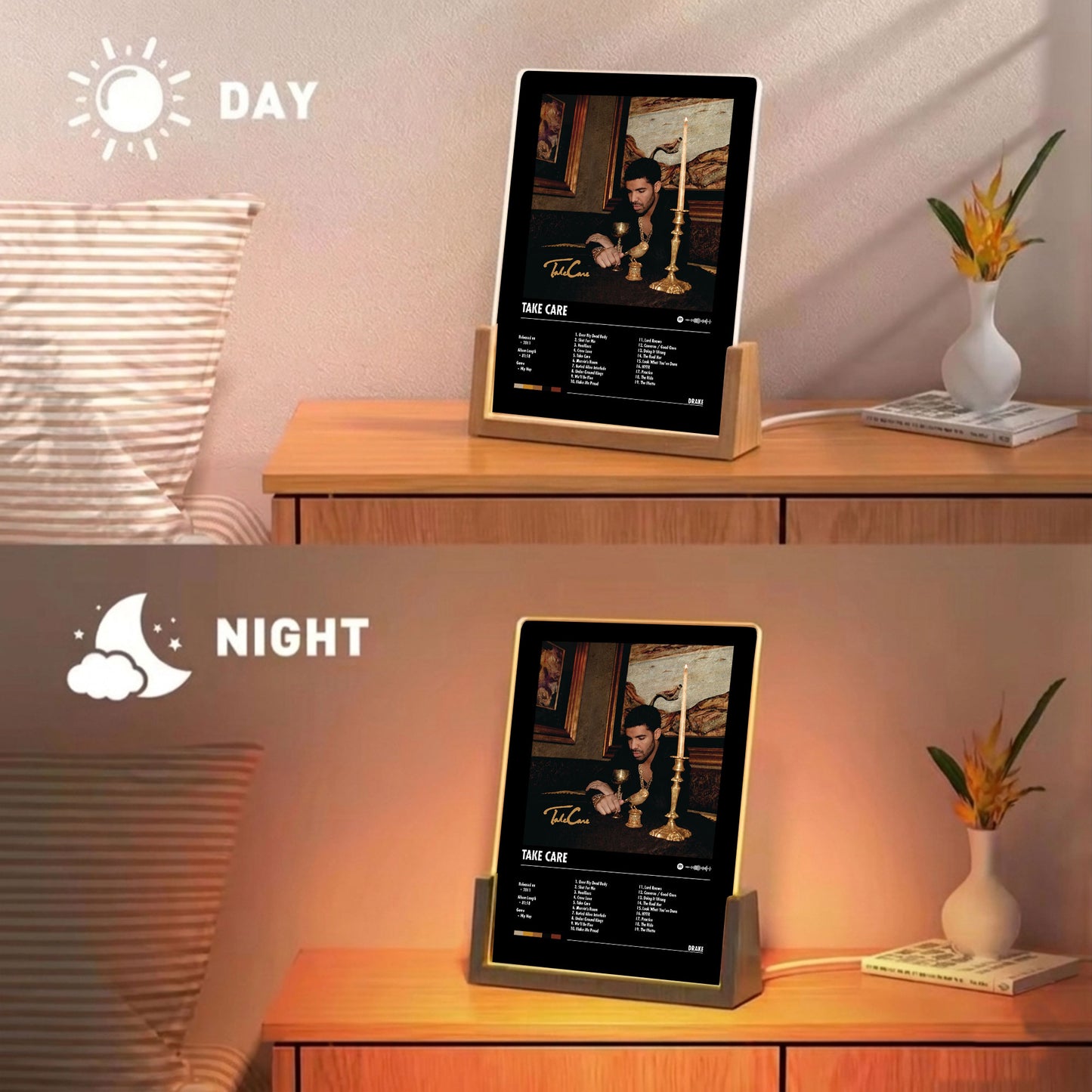 Drake "Take Care" Album Decor Acrylic LED Frame