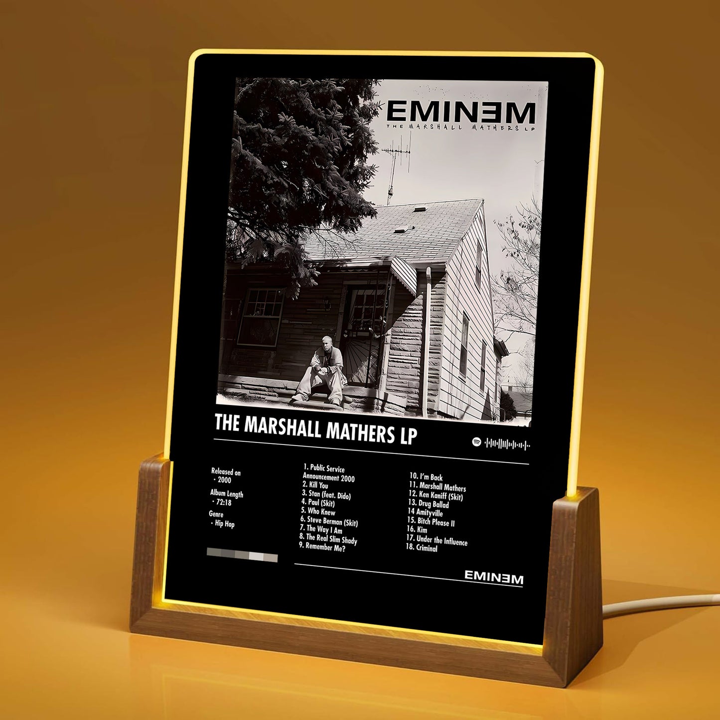 Eminem "The Marshall Mathers LP" Album Decor Acrylic LED Frame