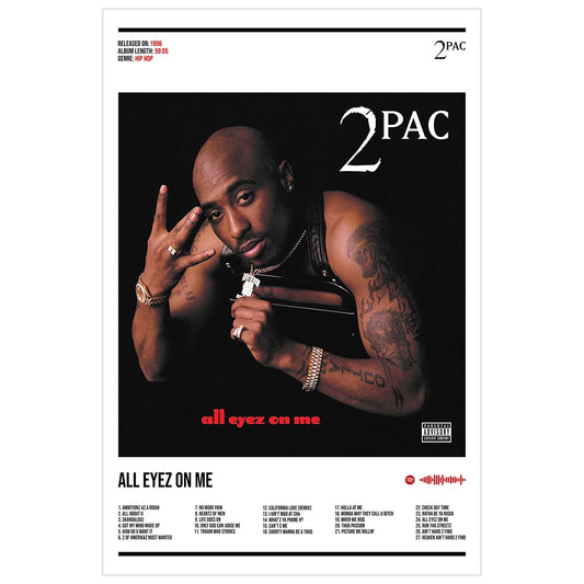 2Pac "All Eyez On Me" Album Decor Poster (Digital Download)