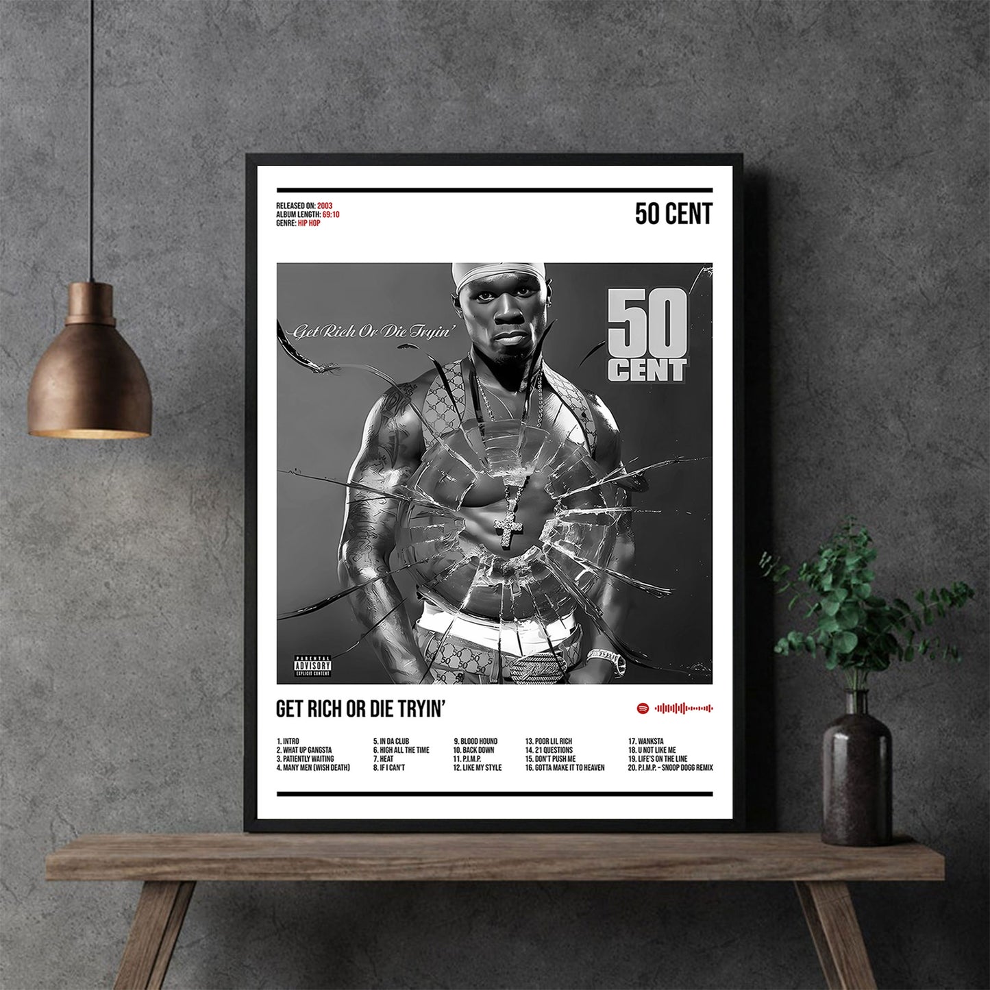50 Cent "Get Rich or Die Tryin" Album Decor Poster (Digital Download)