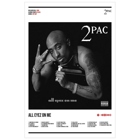 2Pac "All Eyez On Me" Album Decor Poster (Digital Download)