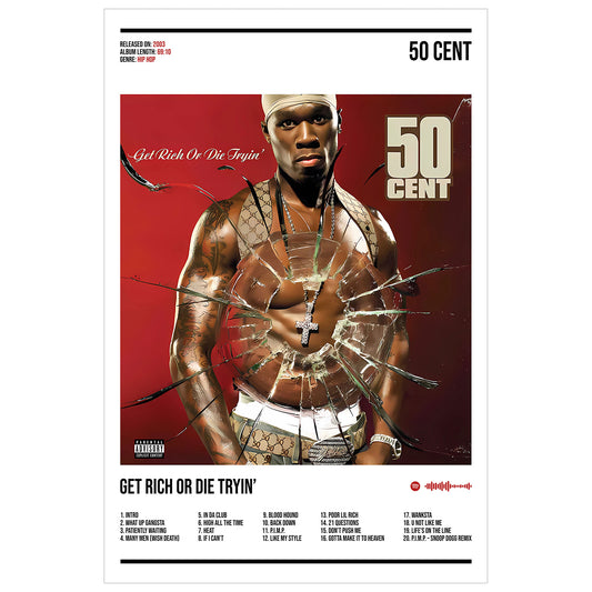 50 Cent "Get Rich or Die Tryin" Album Decor Poster (Digital Download)