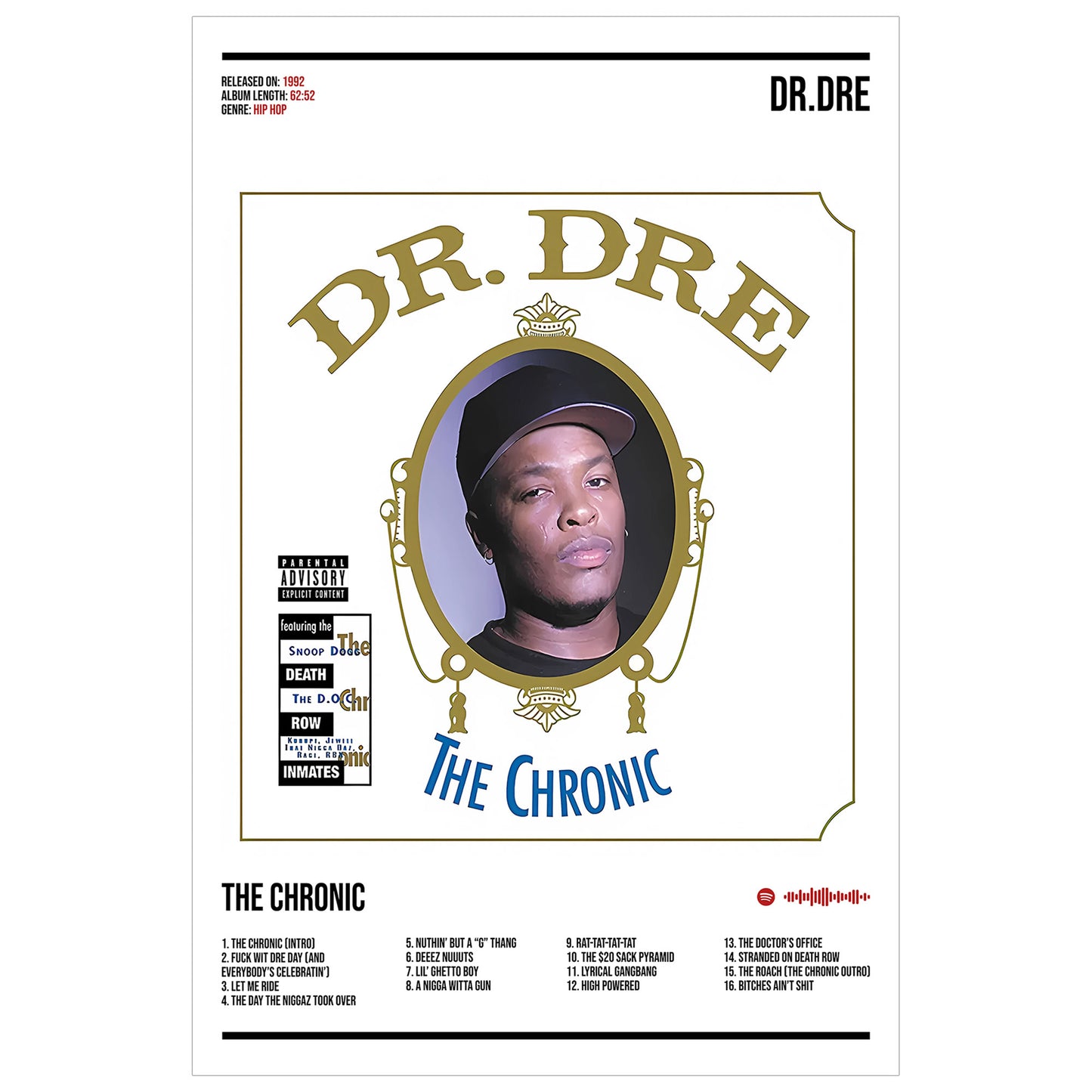 Dr. Dre "The Chronic" Album Decor Poster (Digital Download)