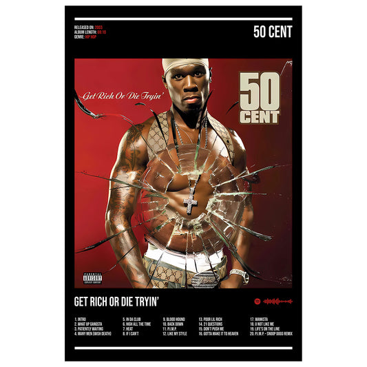 50 Cent "Get Rich or Die Tryin" Album Decor Poster (Digital Download)