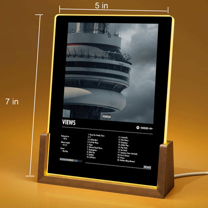 Drake "Views" Album Decor Acrylic LED Frame