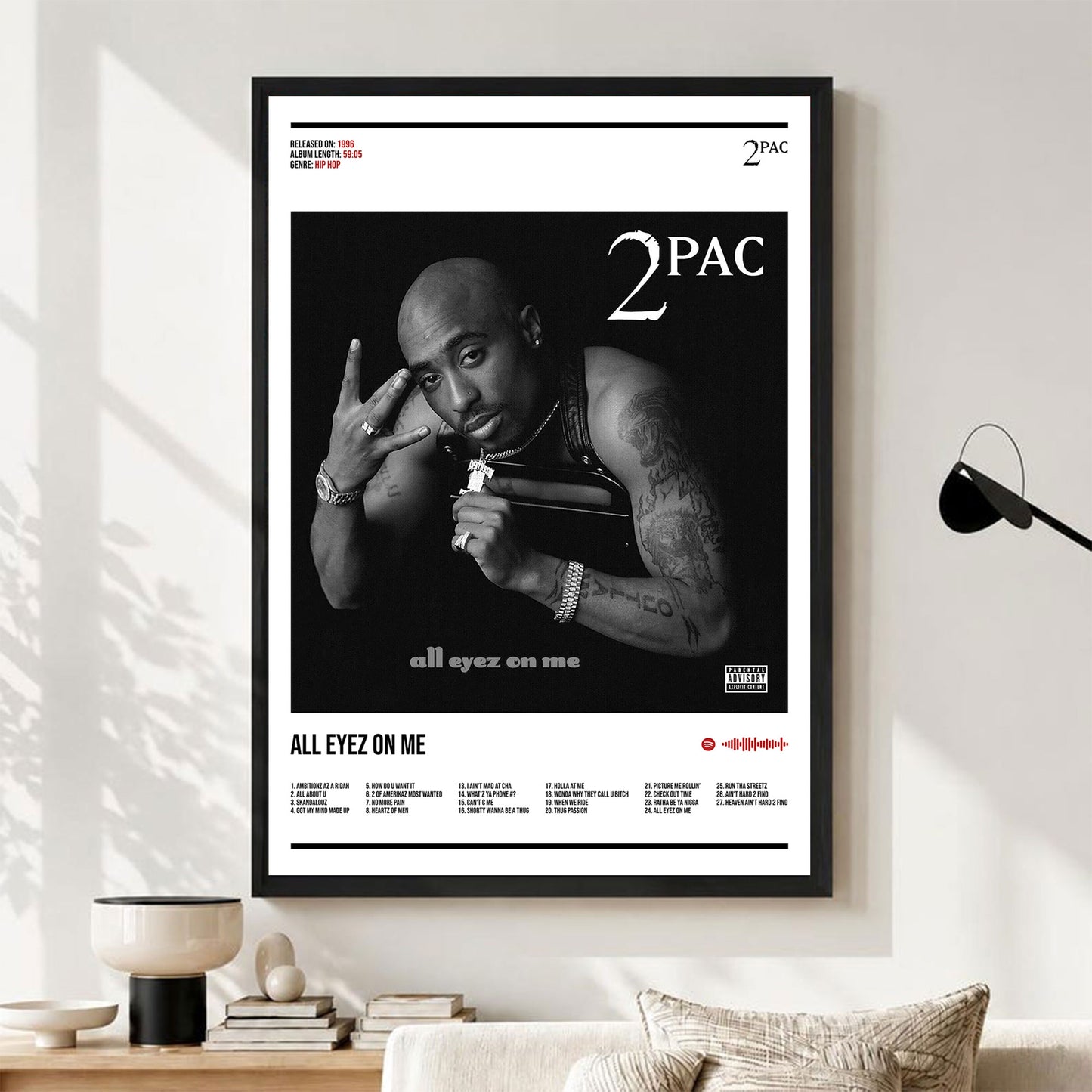2Pac "All Eyez On Me" Album Decor Poster (Digital Download)